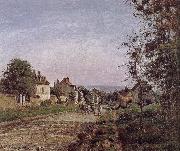 Camille Pissarro Road Vehe peaceful suburb road oil